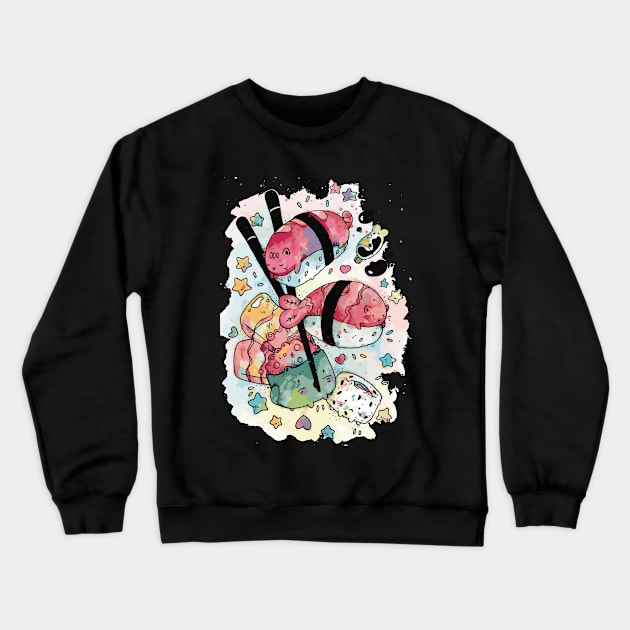 Kawaii Sushi Cat Crewneck Sweatshirt by The Craft Coven